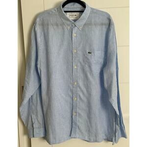 Lacoste Men's Regular Fit Linen Shirt Size XL